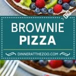 Brownie Pizza Recipe | Fruit Pizza | Dessert Pizza #brownie #pizza #chocolate #fruit #dessert #ezlod