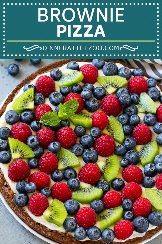 Brownie Pizza Recipe | Fruit Pizza | Dessert Pizza #brownie #pizza #chocolate #fruit #dessert #ezlod