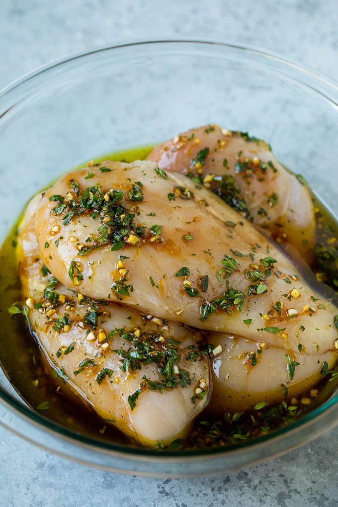 Grilled Chicken Breast Recipe | Marinated Chicken Breast | Chicken Marinade #chicken #grilling #marinade #summer #dinner #ezlod Chicken breasts coated in garlic, herbs, lemon, soy sauce and olive oil.