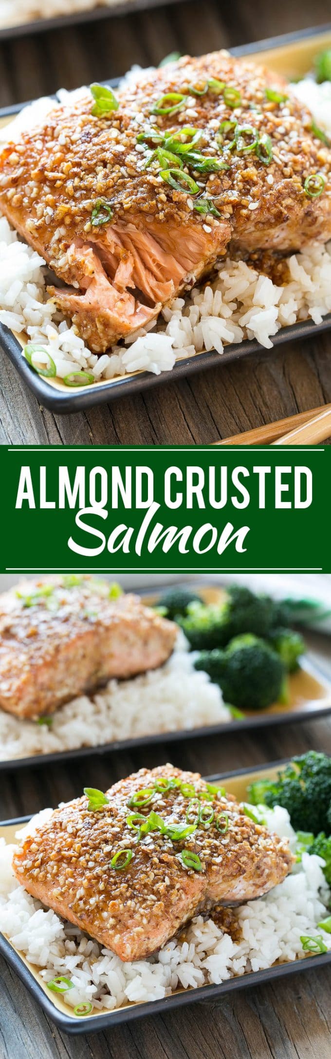 Almond Crusted Salmon | Seared Salmon | Asian Salmon #salmon #fish #seafood #almonds #dinner #ezlod