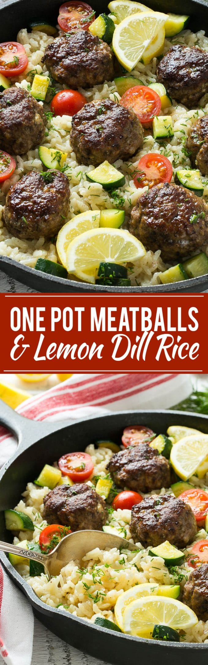One Pot Greek Meatballs with Lemon Dill Rice Recipe | Greek Meatballs | Lemon Dill Rice #greek #meatballs #beef #rice #onepot #dinner #ezlod