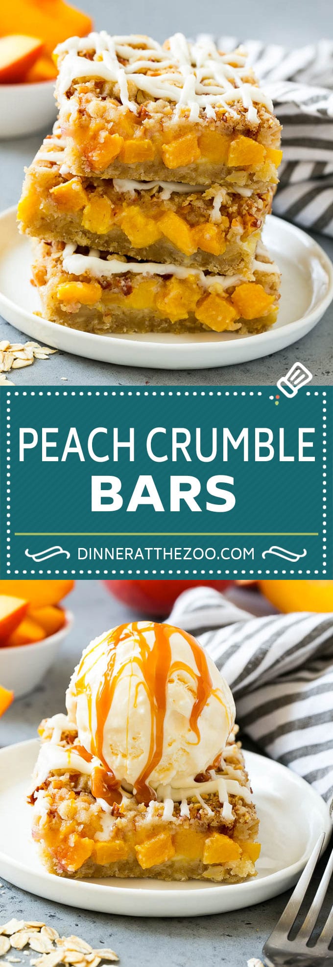 Peach Crumble Bars | Peach Bars | Peach Dessert #peaches #dessert #sweets #baking #ezlod