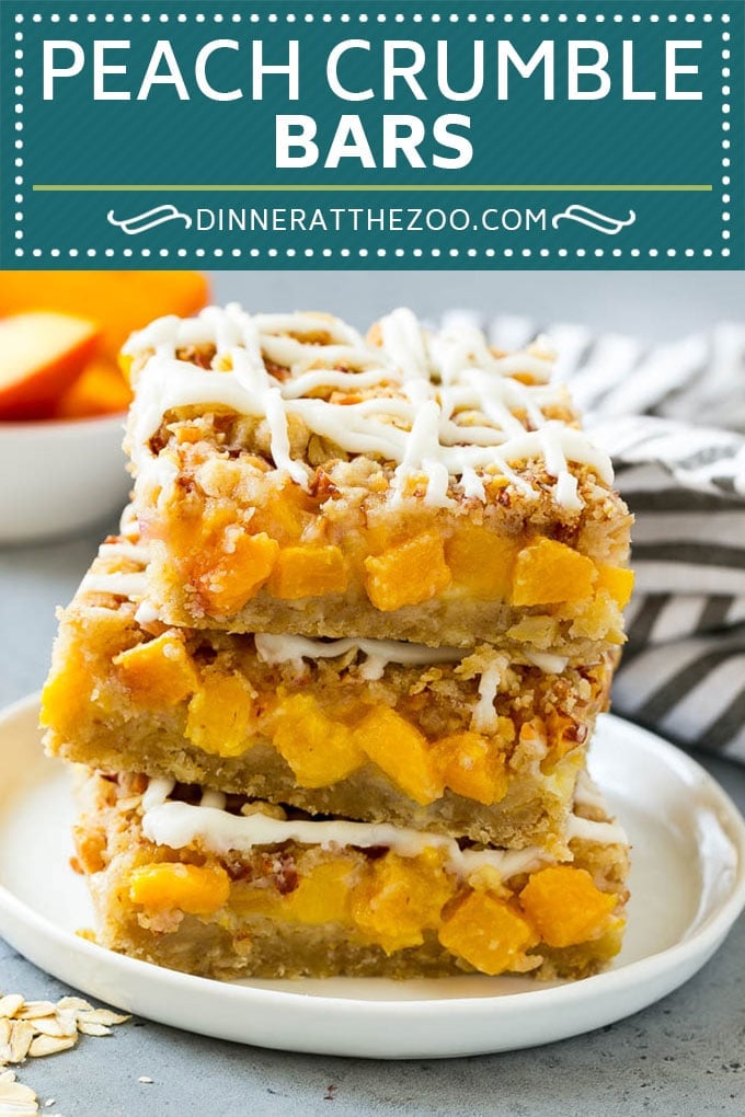 Peach Crumble Bars | Peach Bars | Peach Dessert #peaches #dessert #sweets #baking #ezlod