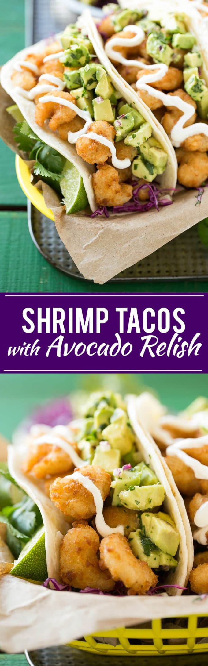 Fried Shrimp Tacos with Avocado Relish | Shrimp Tacos #shrimp #tacos #dinner #avocado #ezlod
