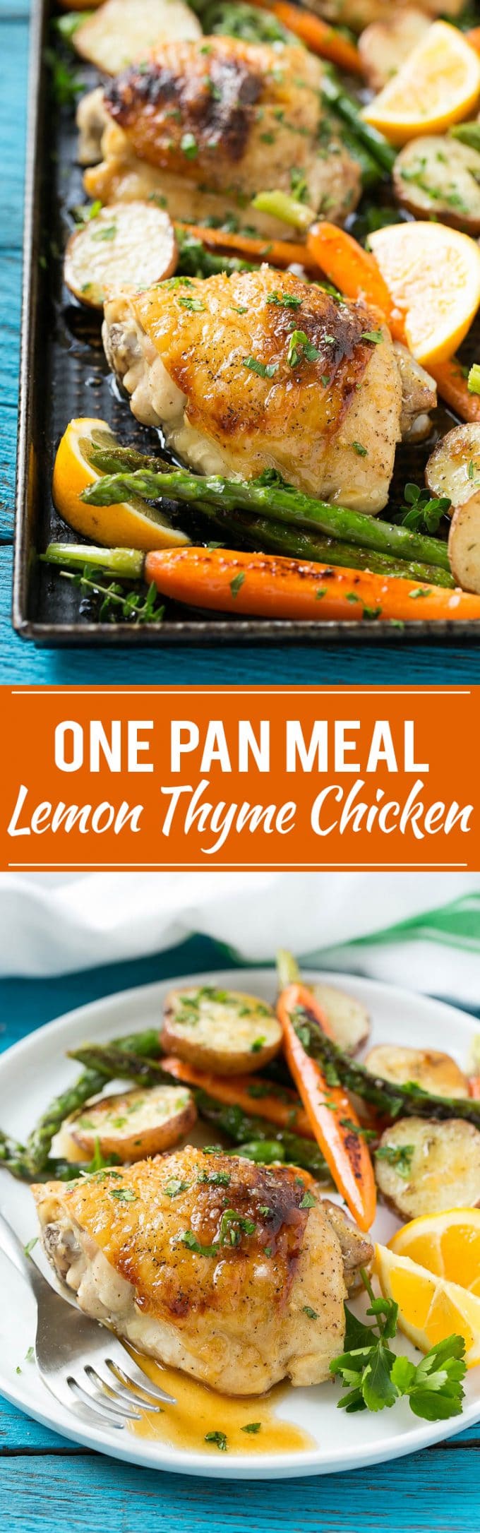 Lemon Thyme Chicken Recipe | Lemon Chicken with Vegetables | Sheet Pan Lemon Chicken #chicken #onepotmeal #carrots #potatoes #asparagus #dinner #ezlod