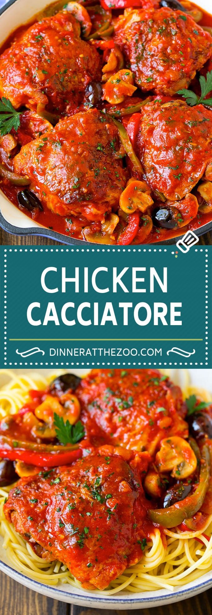 Chicken Cacciatore Recipe | Italian Chicken #chicken #peppers #mushrooms #olives #dinner #ezlod