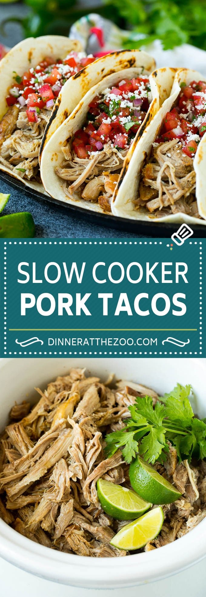 Pork Tacos Recipe | Slow Cooker Tacos #tacos #pork #slowcooker #crockpot #salsa #dinner #ezlod