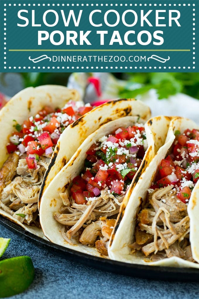 Pork Tacos Recipe | Slow Cooker Tacos #tacos #pork #slowcooker #crockpot #salsa #dinner #ezlod
