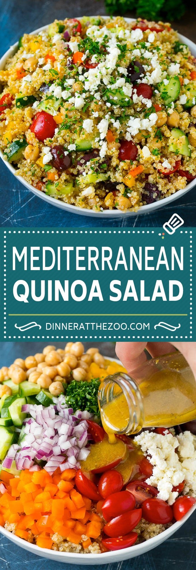 Mediterranean Quinoa Salad Recipe | Healthy Quinoa Salad | Chopped Salad #quinoa #healthy #cleaneating #lunch #dinner #ezlod