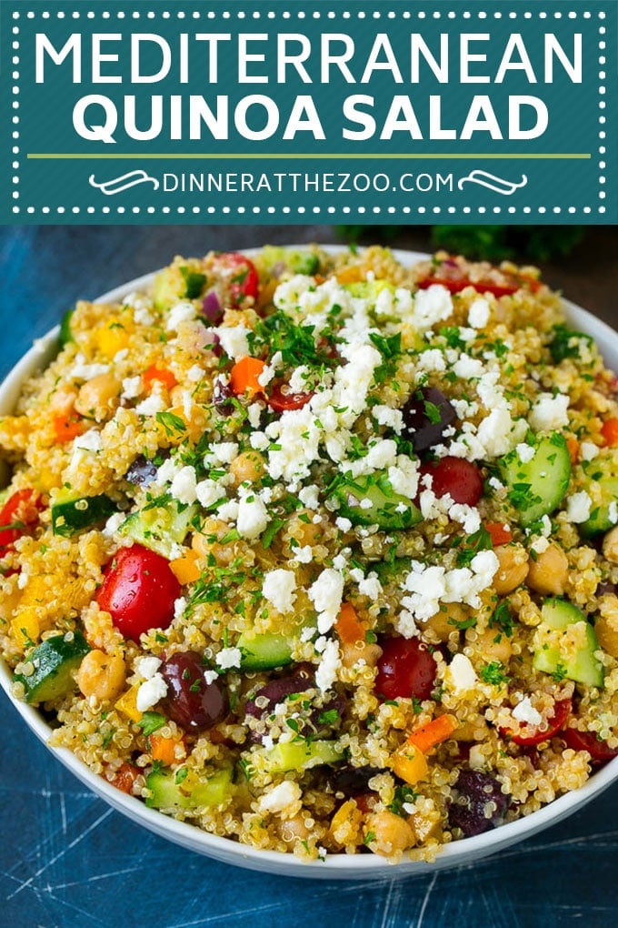 Mediterranean Quinoa Salad Recipe | Healthy Quinoa Salad | Chopped Salad #quinoa #healthy #cleaneating #lunch #dinner #ezlod