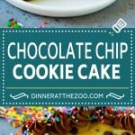 Cookie Cake Recipe | Chocolate Chip Cookie Cake #cookies #cake #chocolate #dessert #ezlod #sprinkles