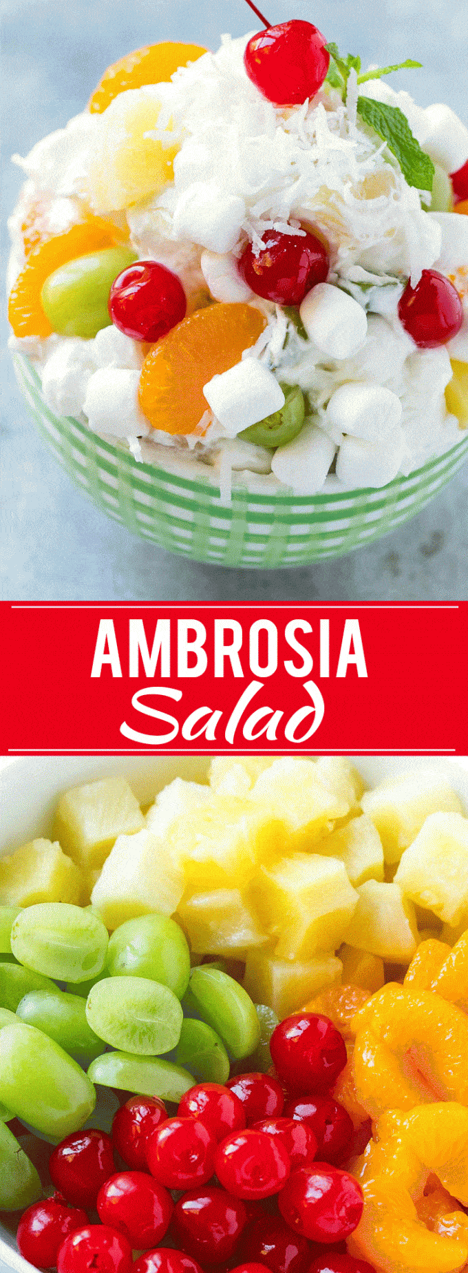 Ambrosia Salad Recipe | Fruit Salad | Potluck Dish #fruit #fruitsalad #coconut #marshmallows #dessert #ezlod