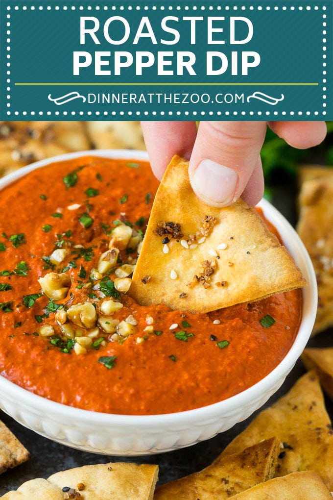 Roasted Red Pepper Dip | Muhammara Dip | Middle Eastern Dip #bellpeppers #walnuts #dip #appetizer #ezlod