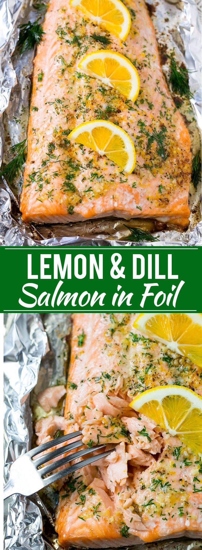 Salmon in Foil with Lemon and Dill Recipe | Foil Wrapped Salmon | Baked Salmon | Easy Salmon Recipe | Lemon and Dill Salmon #salmon #fish #seafood #lemon #lowcarb #keto #dinner #ezlod