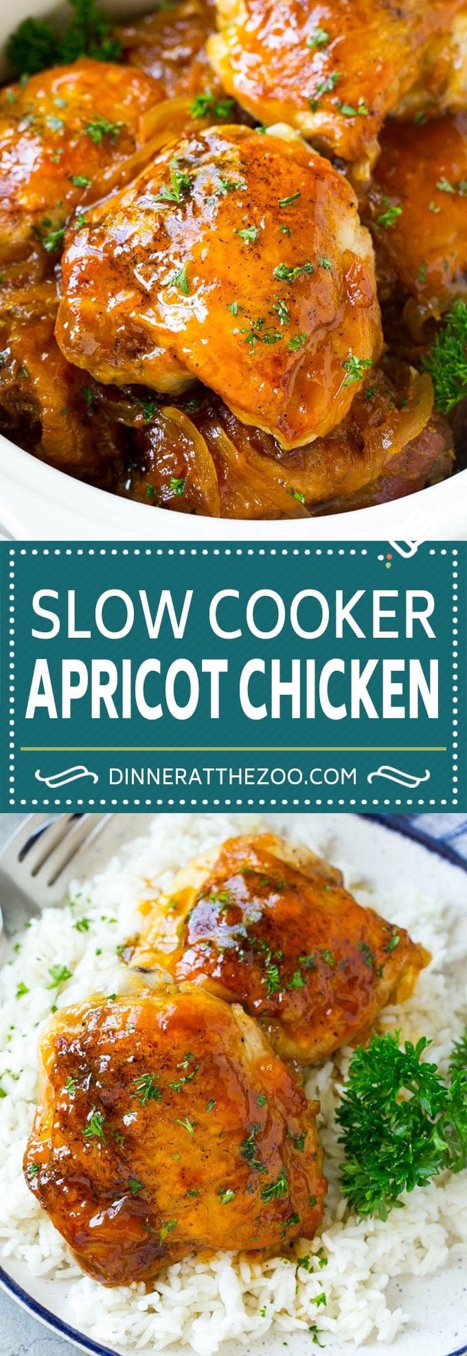 Slow Cooker Apricot Chicken #chicken #apricot #slowcooker #crockpot #dinner #ezlod