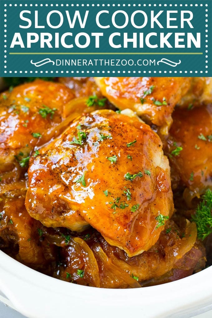 Slow Cooker Apricot Chicken #chicken #apricot #slowcooker #crockpot #dinner #ezlod