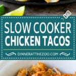 Slow Cooker Chicken Tacos Recipe | Crock Pot Chicken Tacos #tacos #chicken #slowcooker #crockpot #tacotuesday #dinner #ezlod