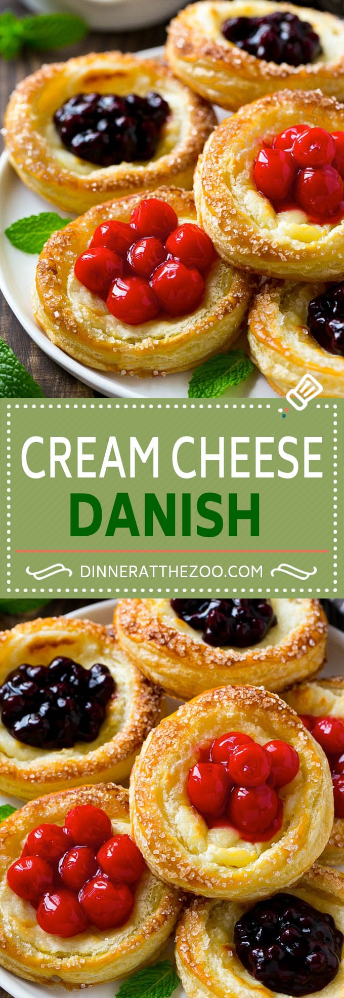 Cream Cheese Danish Recipe | Cream Cheese and Fruit Danish | Cream Cheese and Cherry Danish | Breakfast Pastries #danish #pastry #breakfast #brunch #ezlod