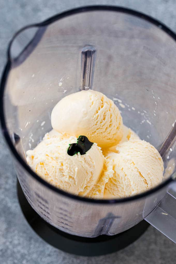 Shamrock Shake Recipe | McDonald's Shamrock Shake | Saint Patrick's Day Drink | Mint Milkshake #milkshake #stpatricksday #saintpatricksday #mint #ezlod A blender of vanilla ice cream, milk, mint extract and green food coloring.