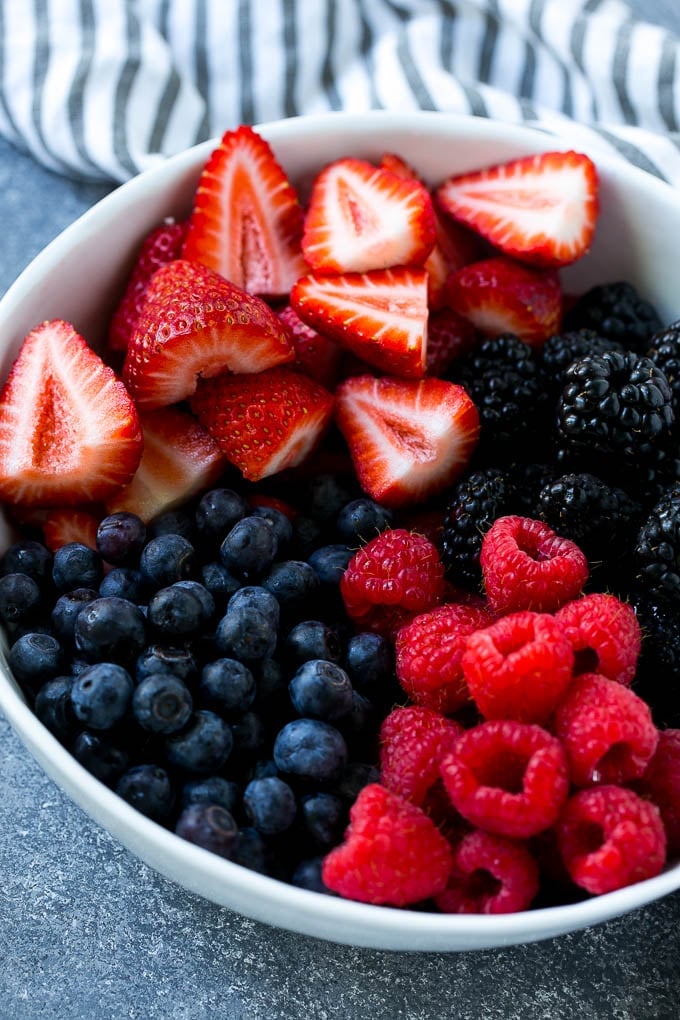 Berry Fruit Salad Recipe | Berry Salad | Summer Berry Salad | Fruit Salad Recipe #berries #fruitsalad #ezlod A bowl of blueberries, raspberries, blackberries and strawberries.