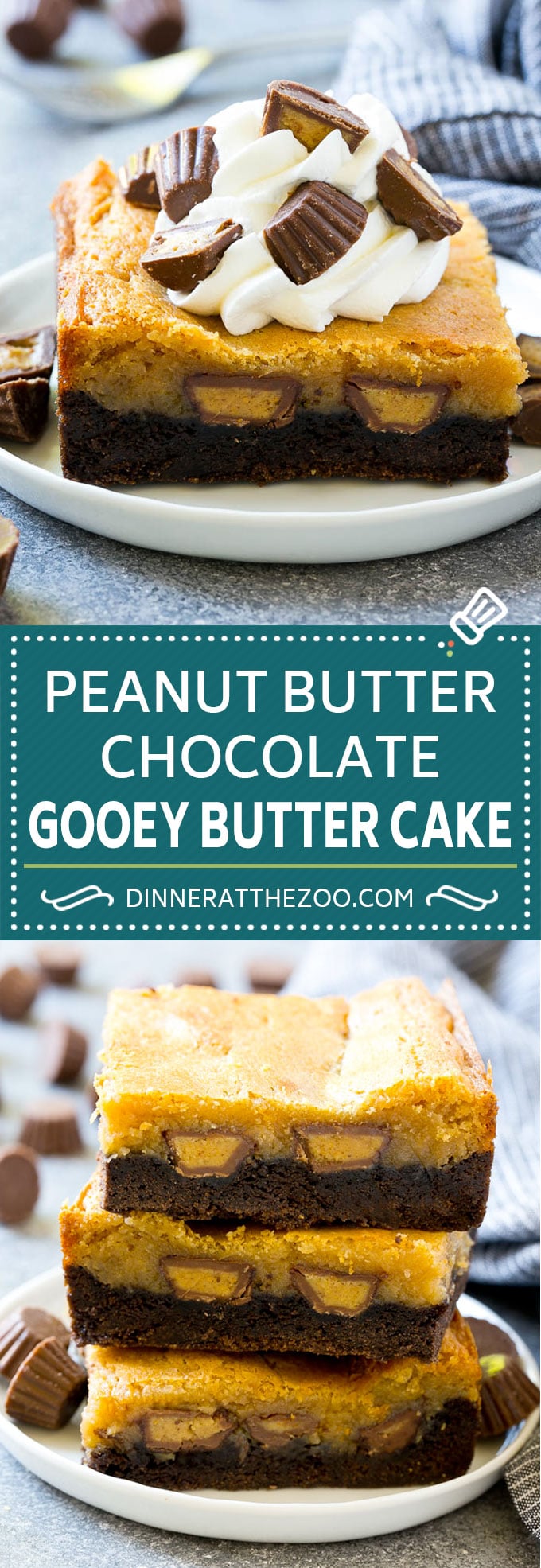 Peanut Butter Chocolate Gooey Butter Cake Recipe | Gooey Butter Cake | Peanut Butter Cake | Chocolate Peanut Butter Cake #cake #butter #peanutbutter #chocolate #dessert #ezlod