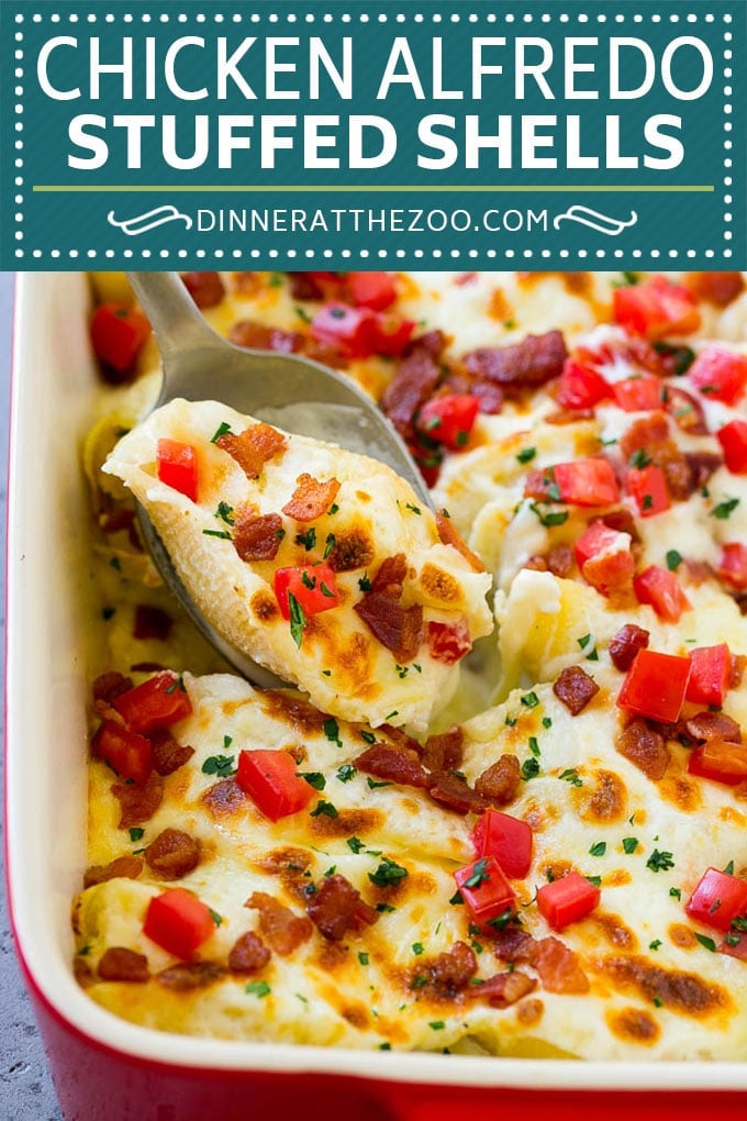 Chicken Alfredo Stuffed Shells Recipe | Stuffed Shells | Chicken Stuffed Shells | Baked Pasta #stuffedshells #alfredo #chicken #pasta #cheese #dinner #ezlod