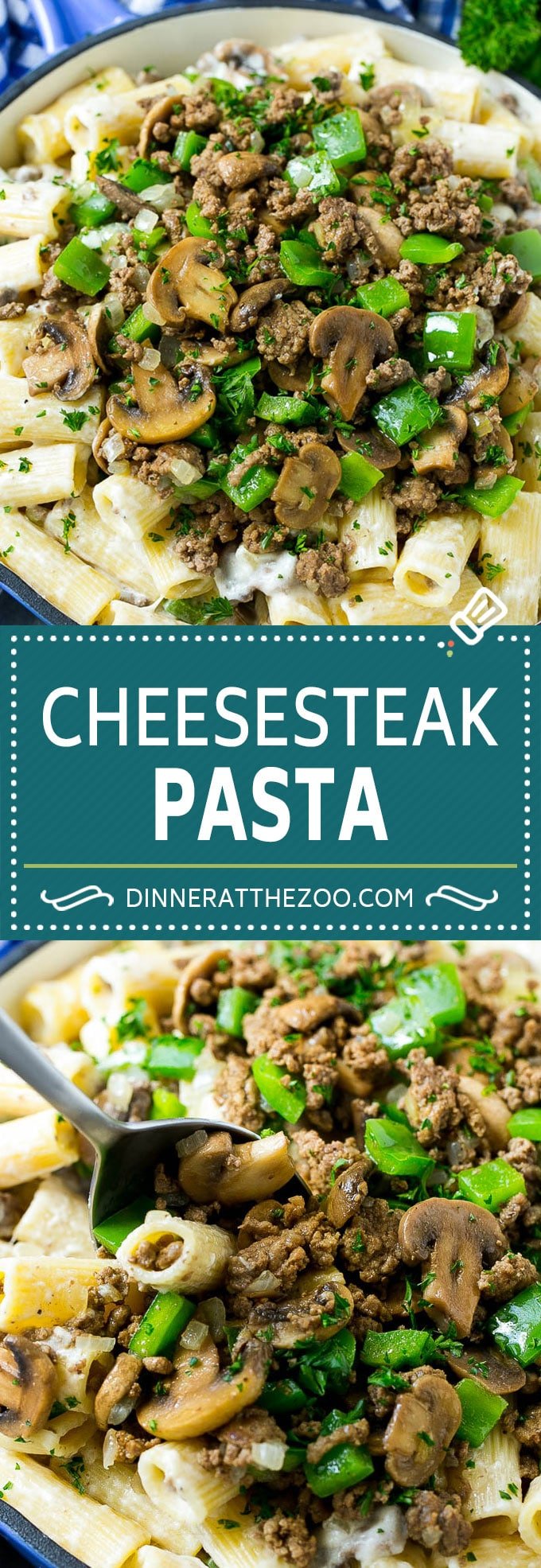 Philly Cheesesteak Pasta | Ground Beef Pasta | Creamy Pasta #phillycheesesteak #beef #pasta #peppers #mushrooms #dinner #ezlod