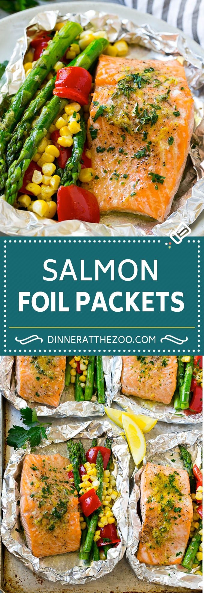 Salmon Foil Packets Recipe | Grilled Salmon | Salmon and Vegetables #salmon #grilling #asparagus #corn #dinner #ezlod