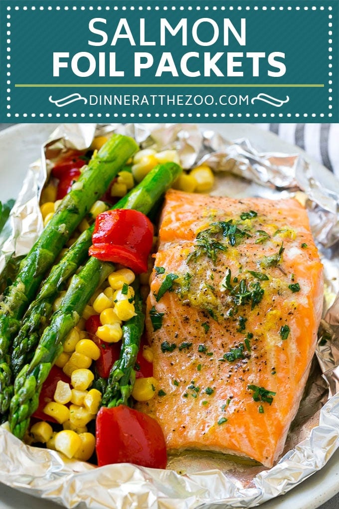 Salmon Foil Packets Recipe | Grilled Salmon | Salmon and Vegetables #salmon #grilling #asparagus #corn #dinner #ezlod