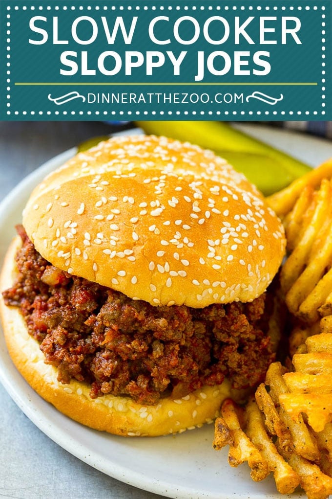 Slow Cooker Sloppy Joes Recipe | Crock Pot Sloppy Joes | Homemade Sloppy Joes #beef #slowcooker #crockpot #sandwich #ezlod