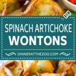 Spinach Artichoke Wontons Recipe | Fried Wontons | Wonton Appetizer #wontons #appetizer #snack #artichoke #spinach #ezlod