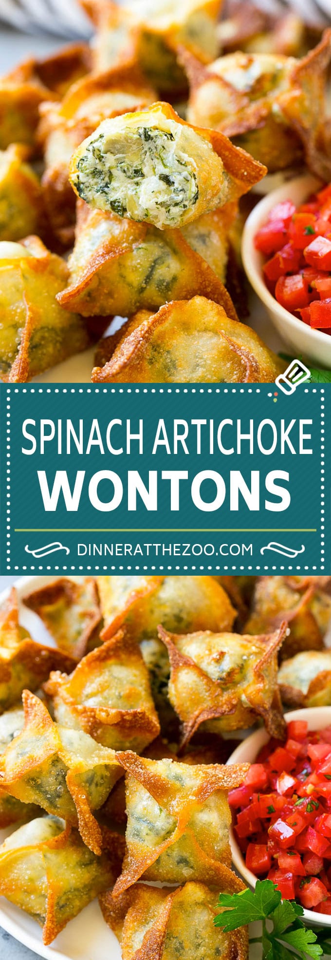 Spinach Artichoke Wontons Recipe | Fried Wontons | Wonton Appetizer #wontons #appetizer #snack #artichoke #spinach #ezlod