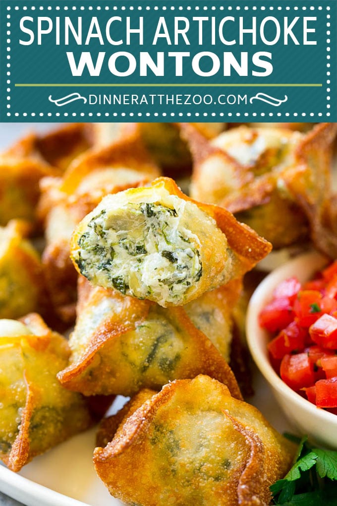 Spinach Artichoke Wontons Recipe | Fried Wontons | Wonton Appetizer #wontons #appetizer #snack #artichoke #spinach #ezlod