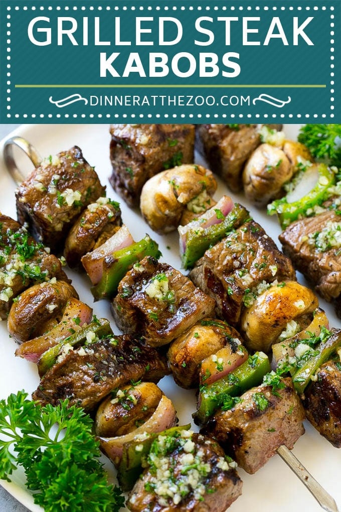 Steak Kabobs Recipe | Beef Kabobs | Grilled Steak | Steak Skewers #beef #steak #kabobs #grilling #garlic #mushrooms #ezlod