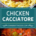 Slow Cooker Chicken Cacciatore Recipe | Italian Chicken #chicken #crockpot #slowcooker #dinner #italianfood #peppers #ezlod