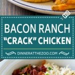Crack Chicken Recipe | Bacon Ranch Chicken | Slow Cooker Chicken #chicken #ranch #bacon #cheese #slowcooker #crockpot #lowcarb #keto #dinner #ezlod