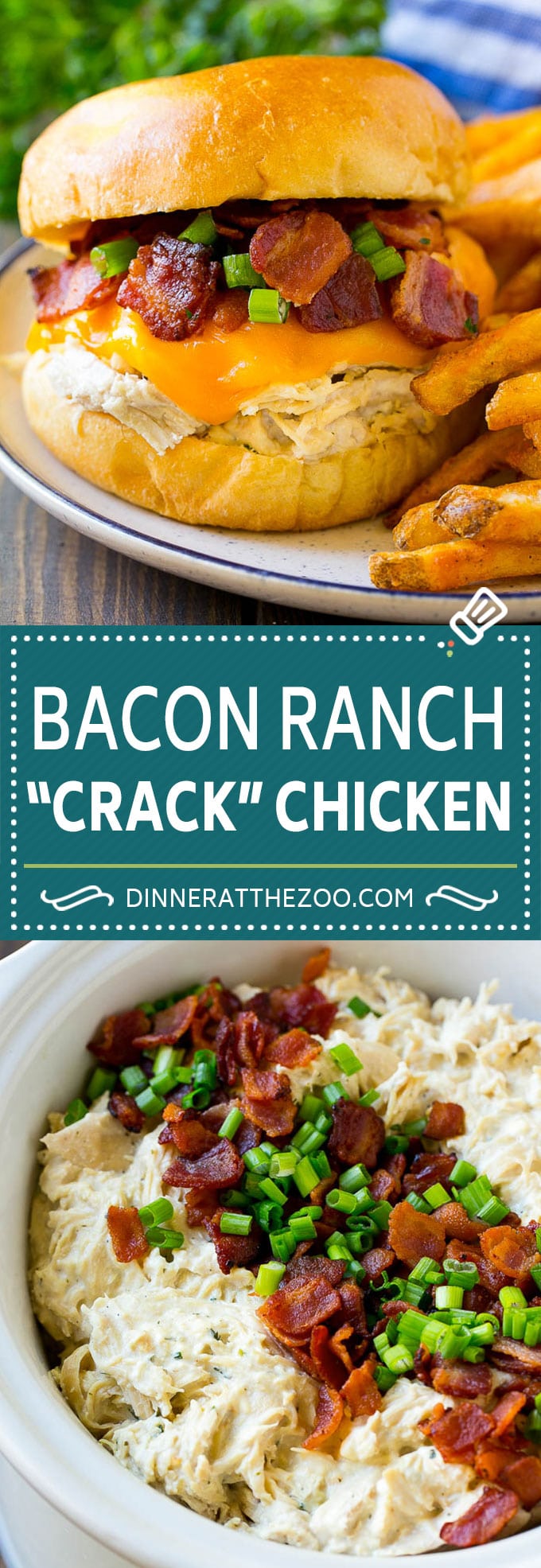 Crack Chicken Recipe | Bacon Ranch Chicken | Slow Cooker Chicken #chicken #ranch #bacon #cheese #slowcooker #crockpot #lowcarb #keto #dinner #ezlod