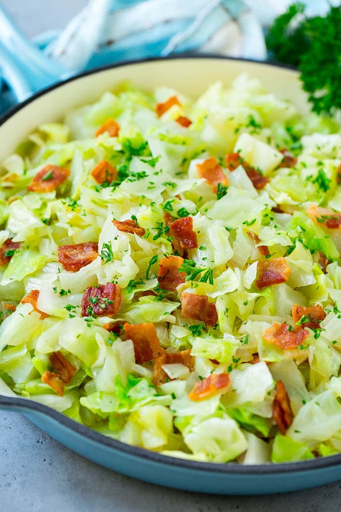 Fried Cabbage Recipe | Cabbage with Bacon | Cabbage Side Dish #cabbage #bacon #sidedish #lowcarb #keto #ezlod Fried cabbage with bacon, onions and parsley.