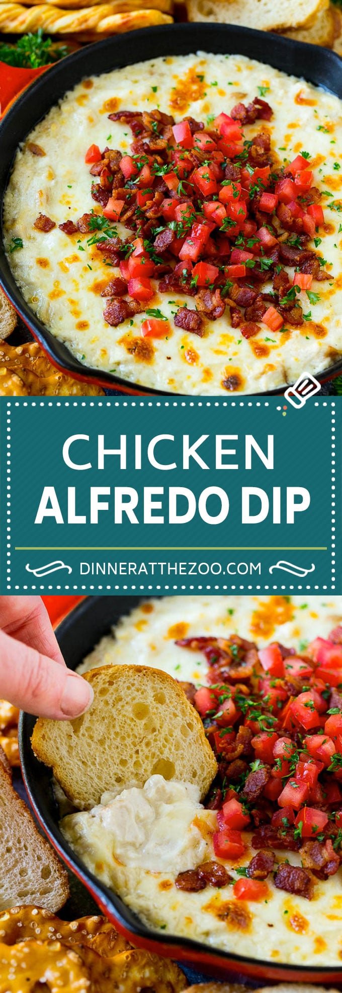 Chicken Alfredo Dip Recipe | Chicken Dip | Cheese Dip #dip #appetizer #chicken #cheese #ezlod