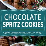 Chocolate Spritz Cookies | Christmas Cookies | Spritz Cookies #christmas #cookies #chocolate #sprinkles #baking #dessert #ezlod