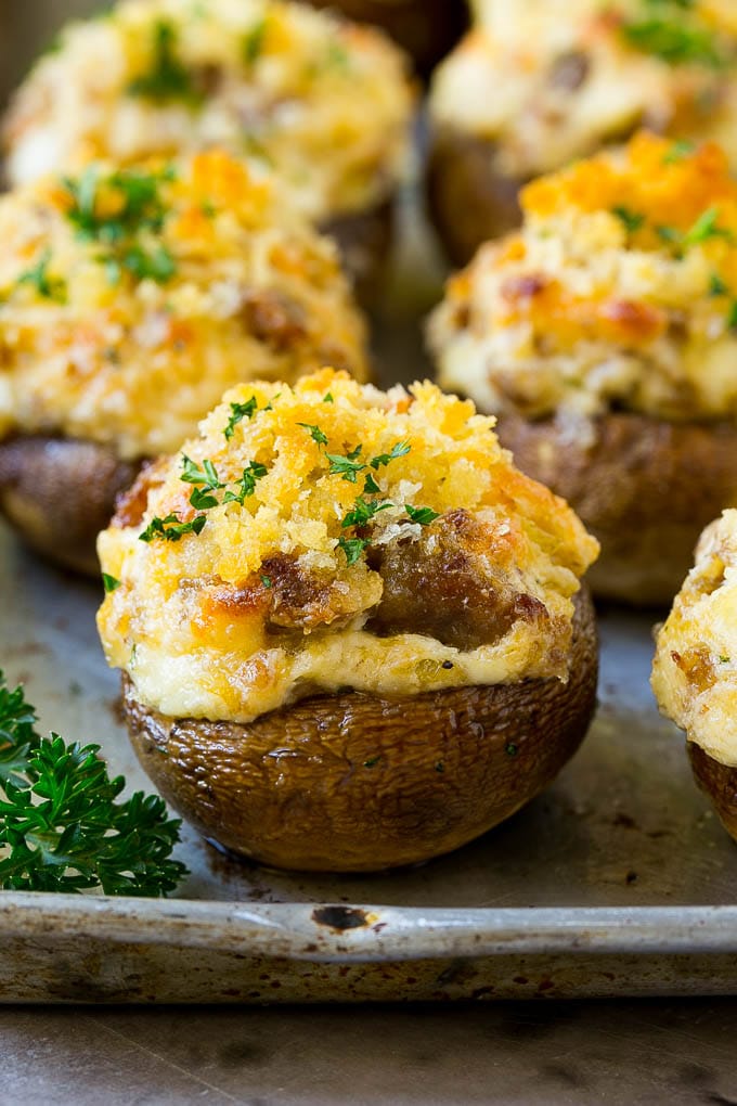 Sausage Stuffed Mushrooms Recipe | Stuffed Mushrooms | Mushroom Appetizer #mushrooms #sausage #appetizer #lowcarb #keto #ezlod Sausage stuffed mushrooms filled with Italian sausage and three types of cheese.