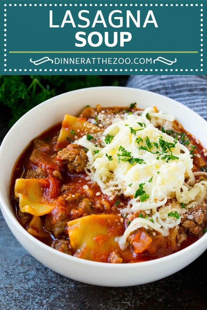 Lasagna Soup Recipe | Italian Soup | Ground Beef Soup #lasagna #pasta #soup #beef #dinner #ezlod #italian