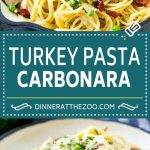 Turkey Pasta Carbonara | Turkey Pasta | Leftover Turkey Recipe #turkey #pasta #bacon #peas #dinner #ezlod