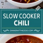 Slow Cooker Chili Recipe | Crock Pot Chili | Beef Chili | Beef and Bean Chili #chili #soup #beef #slowcooker #crockpot #dinner #ezlod