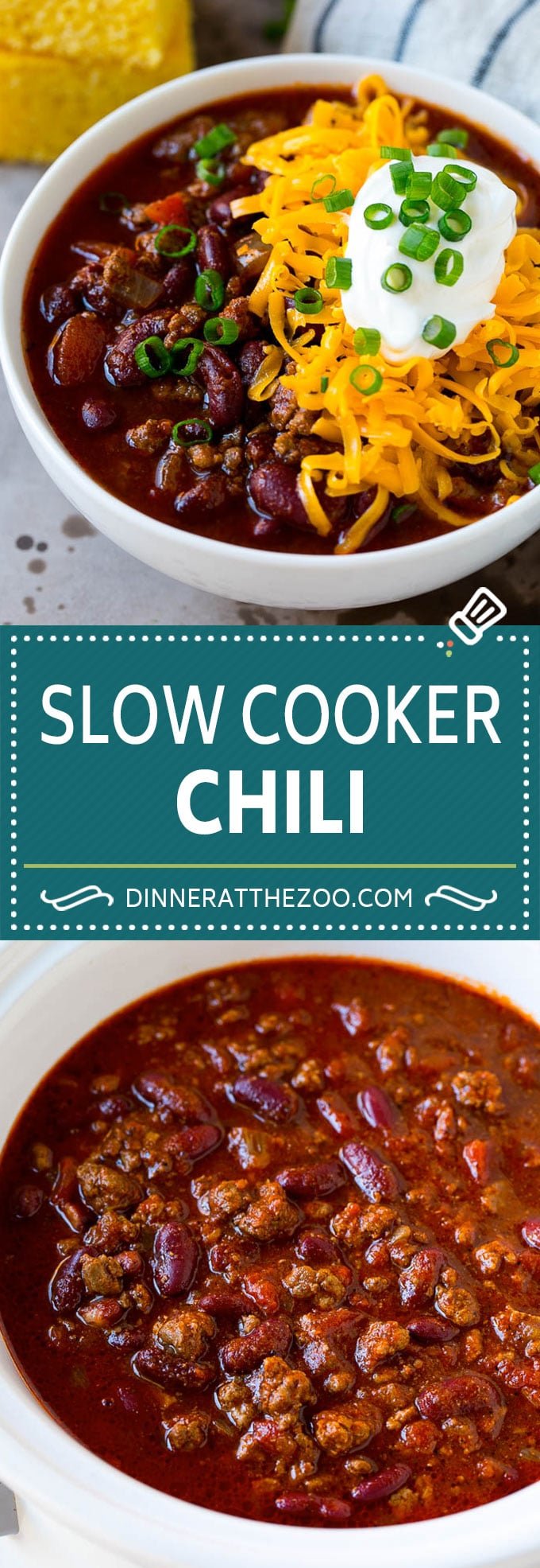 Slow Cooker Chili Recipe | Crock Pot Chili | Beef Chili | Beef and Bean Chili #chili #soup #beef #slowcooker #crockpot #dinner #ezlod