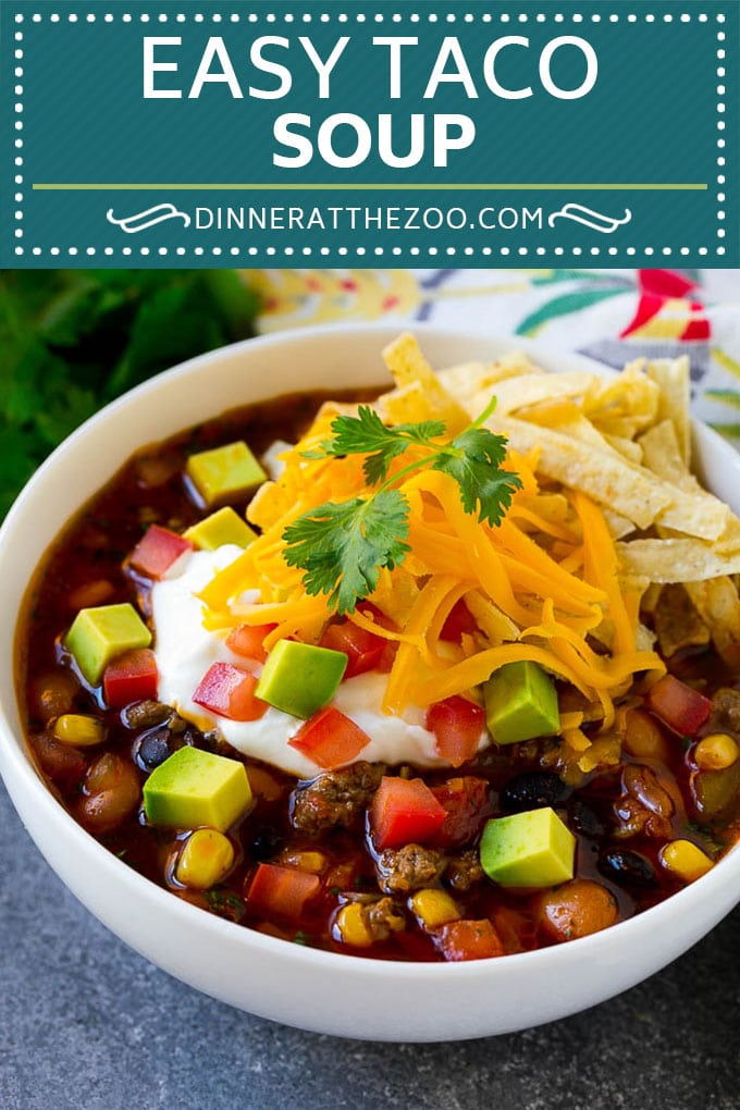Taco Soup Recipe | Beef Taco Soup | Mexican Soup #soup #beef #taco #mexicanfood #beans #dinner #ezlod