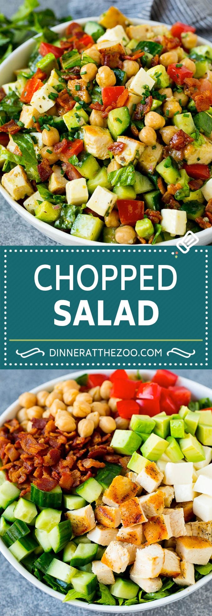 Chopped Salad Recipe | Chicken Salad | Avocado Salad #salad #chicken #avocado #bacon #glutenfree #dinner #ezlod #lunch