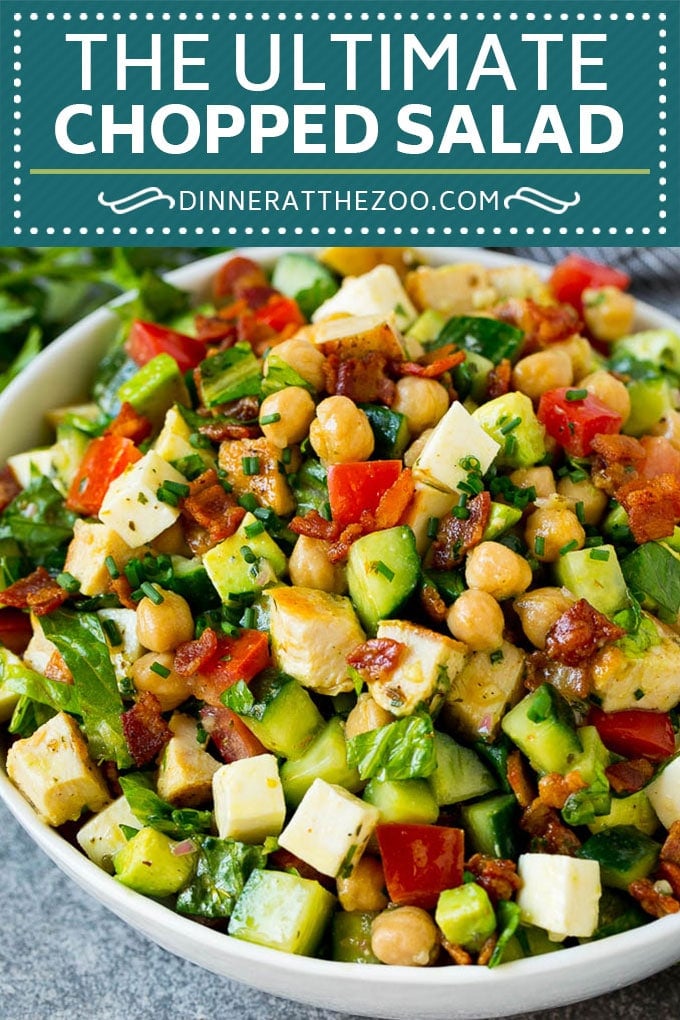 Chopped Salad Recipe | Chicken Salad | Avocado Salad #salad #chicken #avocado #bacon #glutenfree #dinner #ezlod #lunch