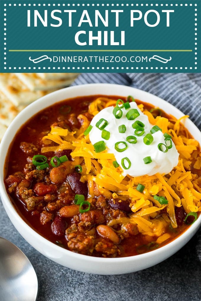 Instant Pot Chili Recipe | Pressure Cooker Chili | Beef Chili | Beef and Bean Chili #chili #beef #beans #instantpot #pressurecooker #dinner #soup #ezlod