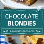 Blondies Recipe | Chocolate Chunk Blondies | Bar Cookies #blondies #cookies #chocolate #dessert #sweets #ezlod